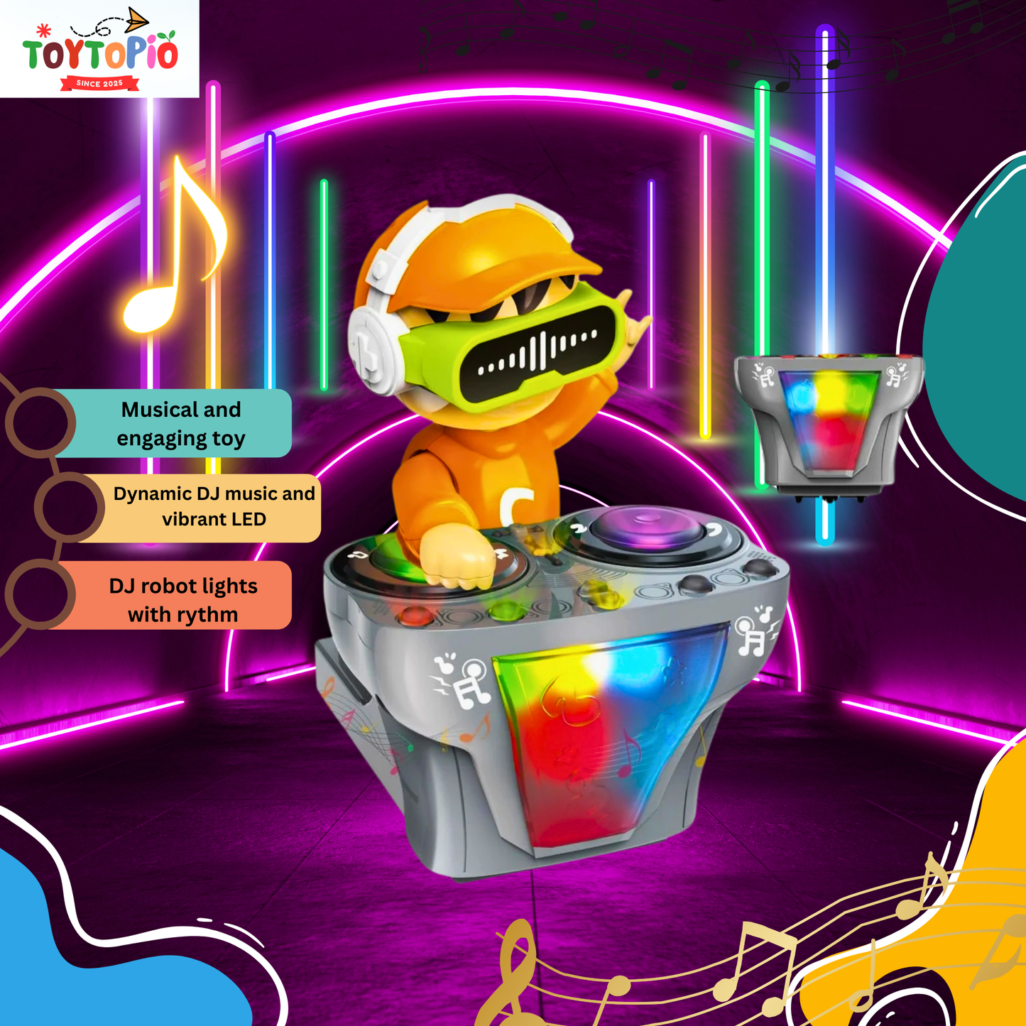 Dancing DJ Musical Toy for Kids | Lights, Music & Moving Toy Robot