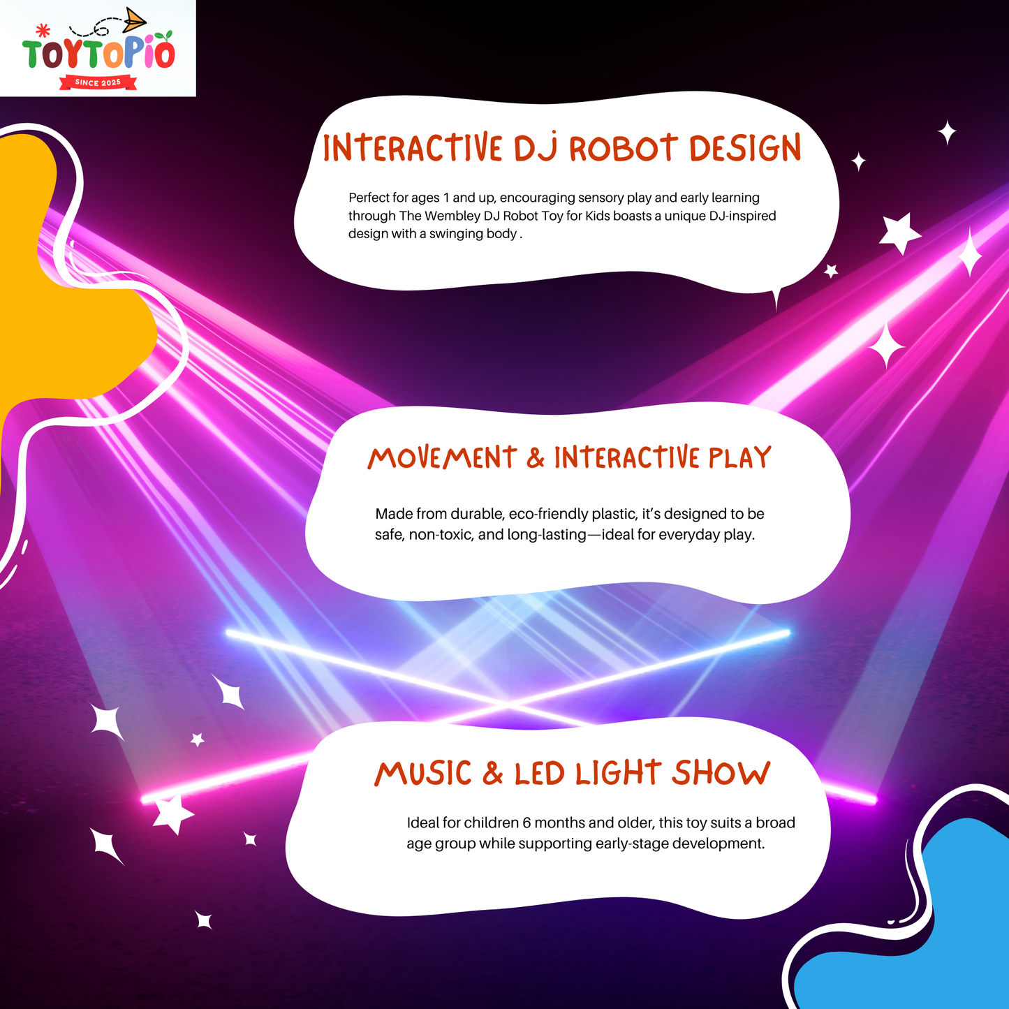 Dancing DJ Musical Toy for Kids | Lights, Music & Moving Toy Robot
