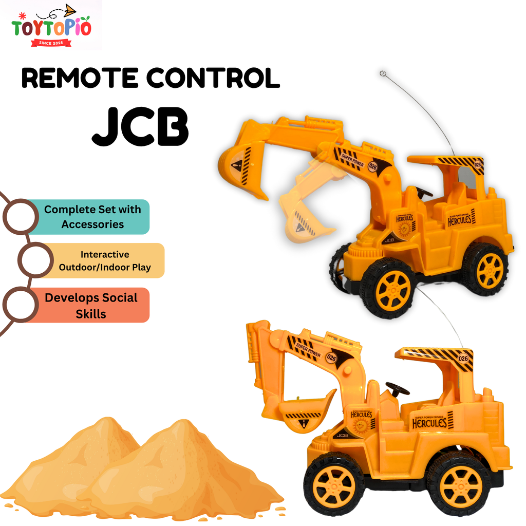 JCB Bulldozer Toy with 2-Way Wireless Remote | Rechargeable RC Vehicle