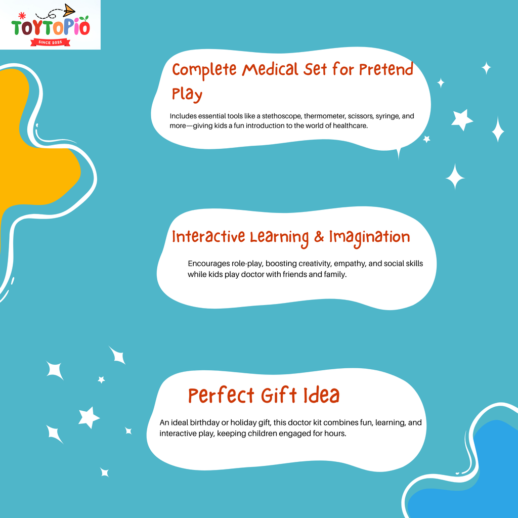 Doctor Set for Kids | Pretend Play Medical Kit with Stethoscope & Accessories