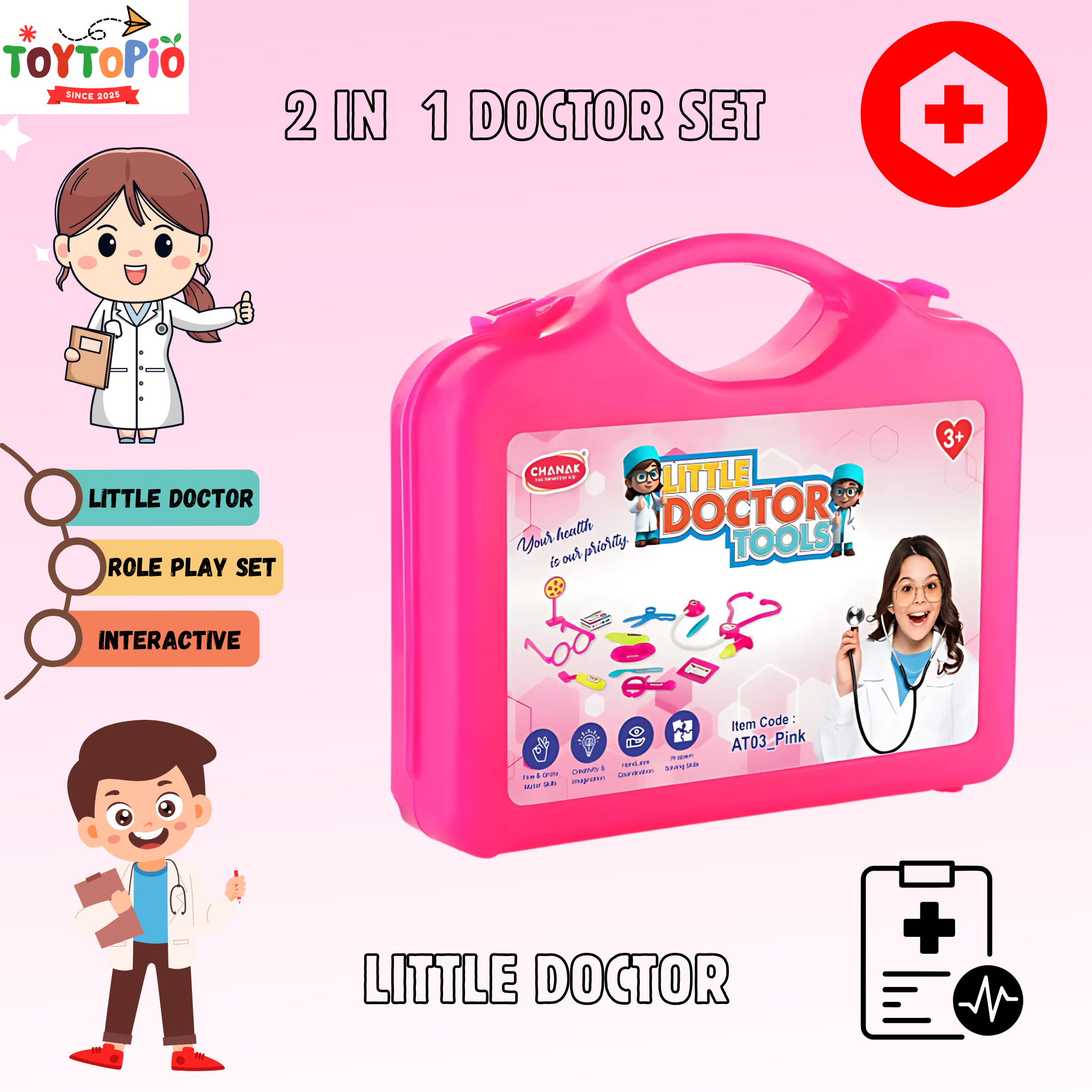 Doctor Set for Kids | Medical Playset with Stethoscope, Tools & Carry Case