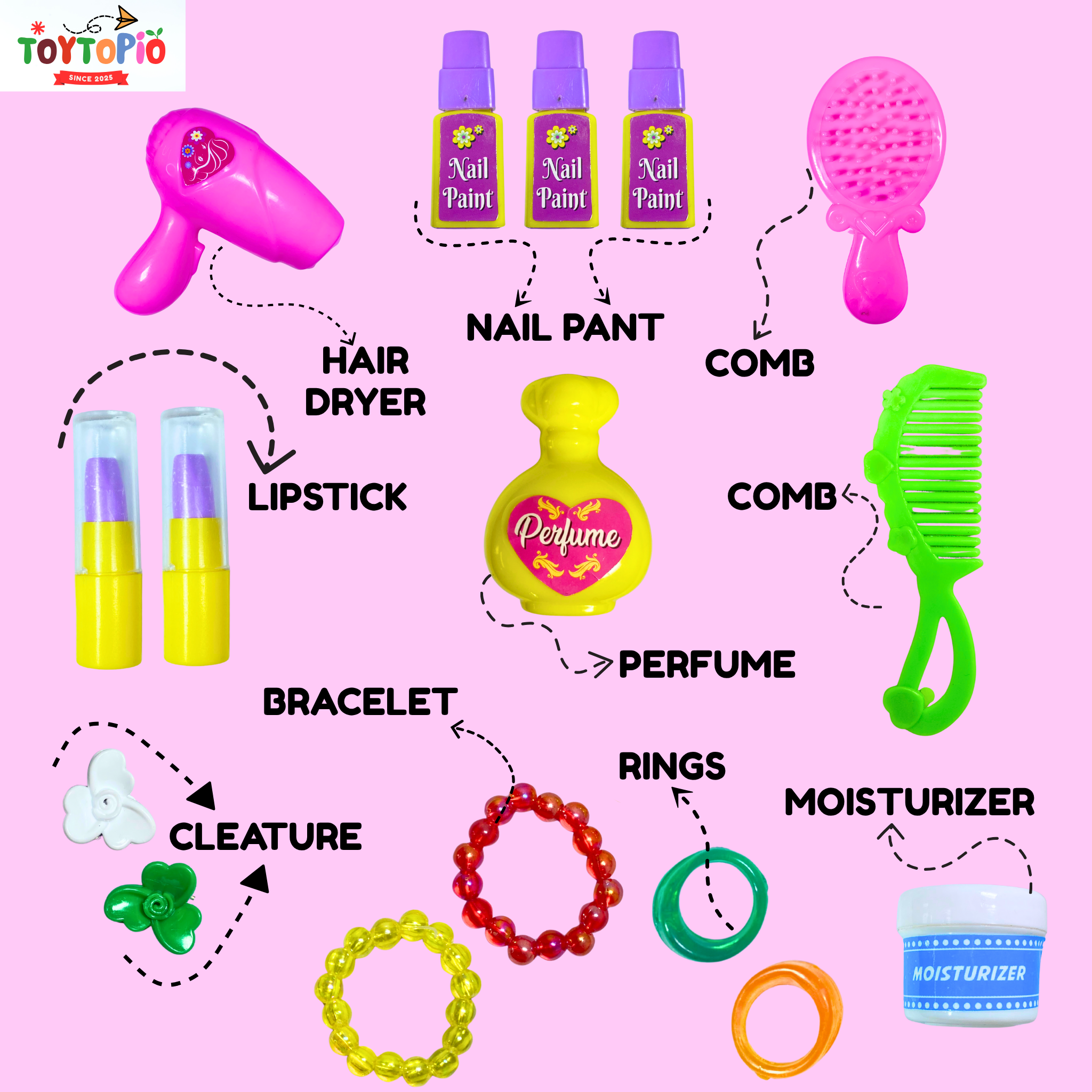 Fashion Kids Rolling Van Toy | Portable Vanity Playset with Makeup Accessories