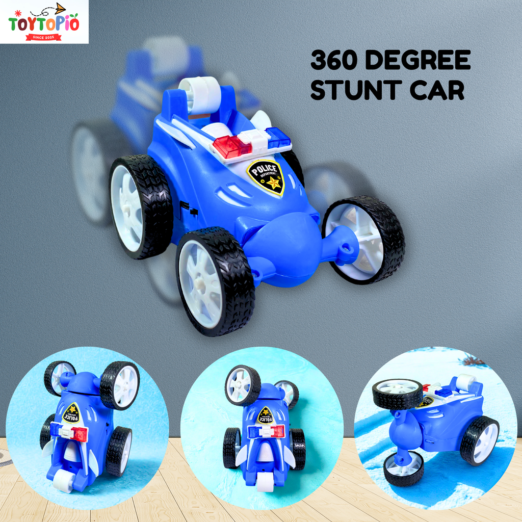 360° RC Police Stunt Car | Remote Control Flip Car with Lights & Drift Action