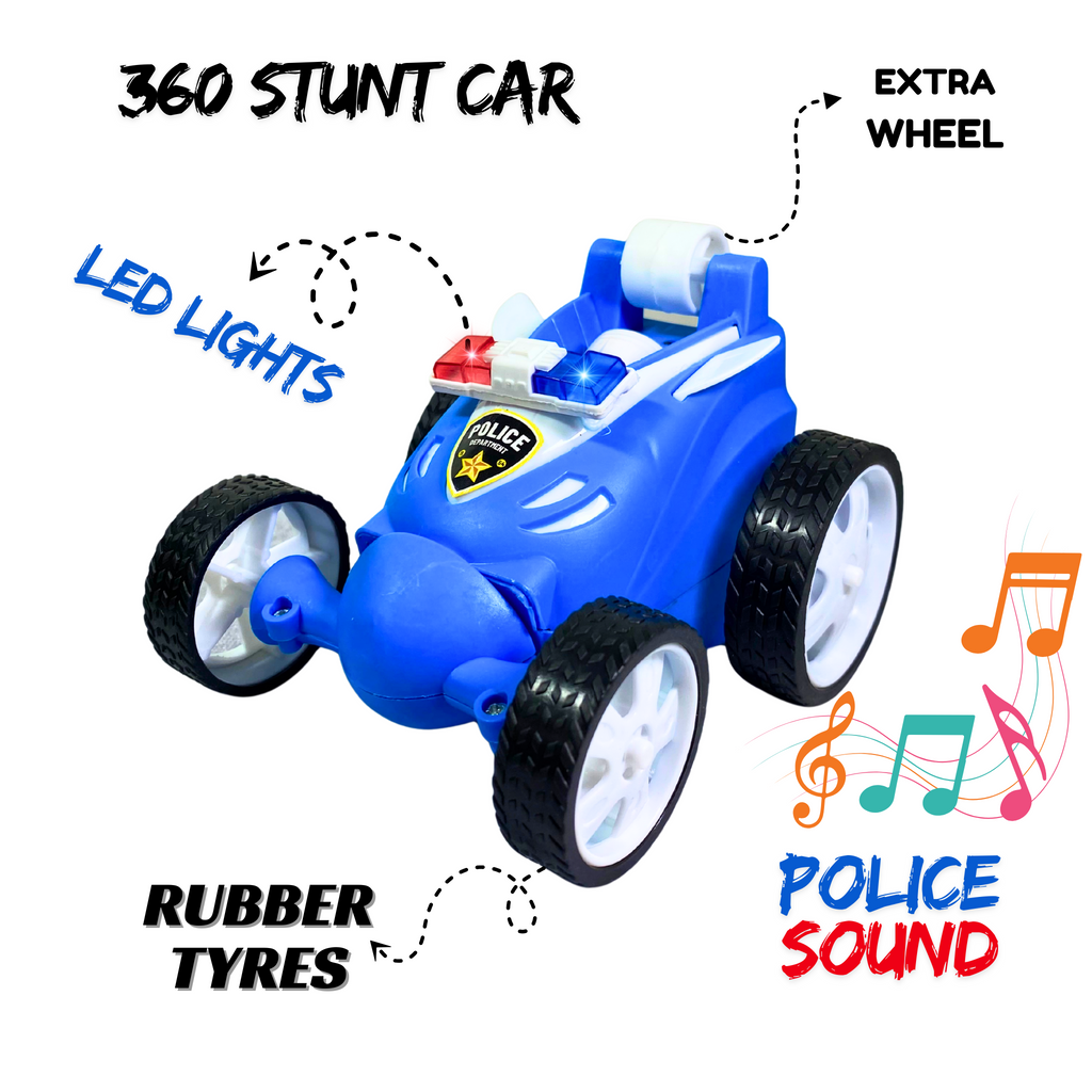 360° RC Police Stunt Car | Remote Control Flip Car with Lights & Drift Action