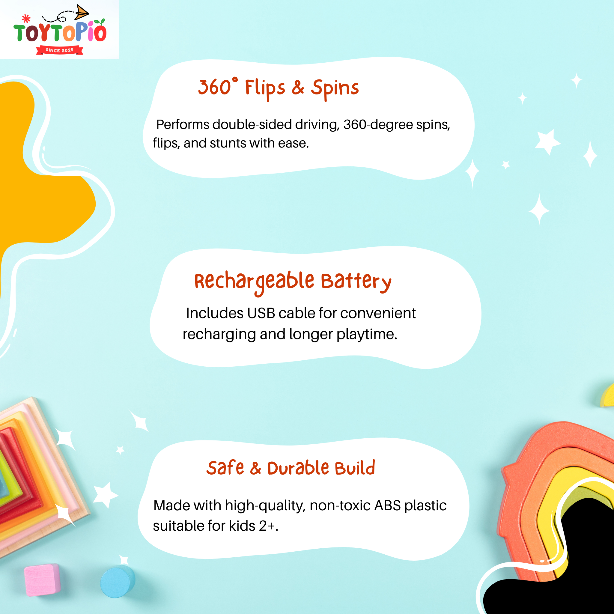 Remote Control Car 360° Stunt Car | Rechargeable RC Flip Car with Spins & Drift