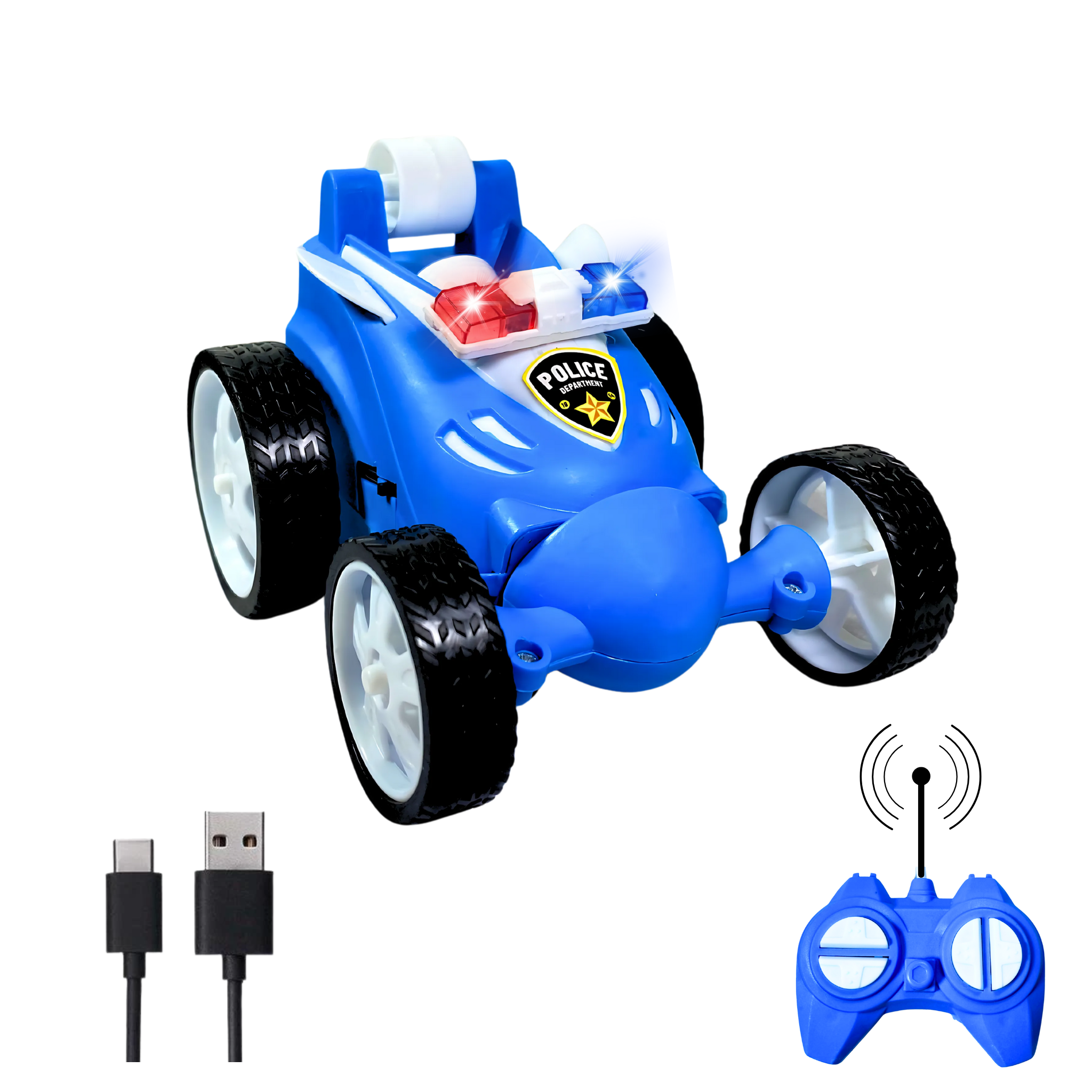360° RC Police Stunt Car | Remote Control Flip Car with Lights & Drift Action